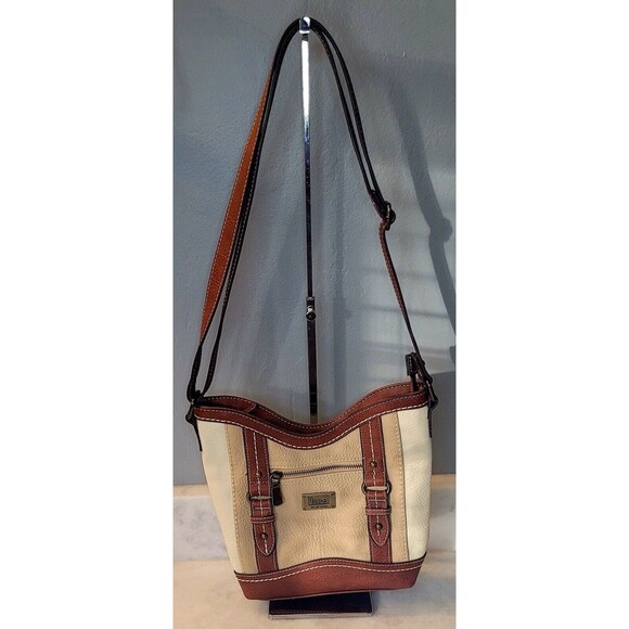 B.O.C. Crocket Power Tulip Brown Cream Tan Vegan Leather Crossbody Purse Handbag - Picture 16 of 16